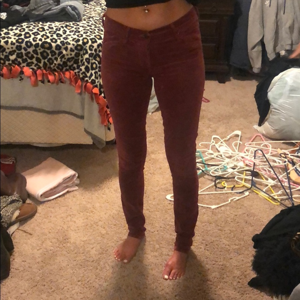 Red Velour Jeans